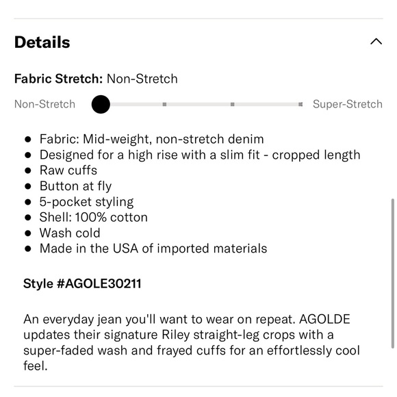 Agolde Riley High Rise - Zephyr wash - size 25 - EUC - Picture 4 of 5